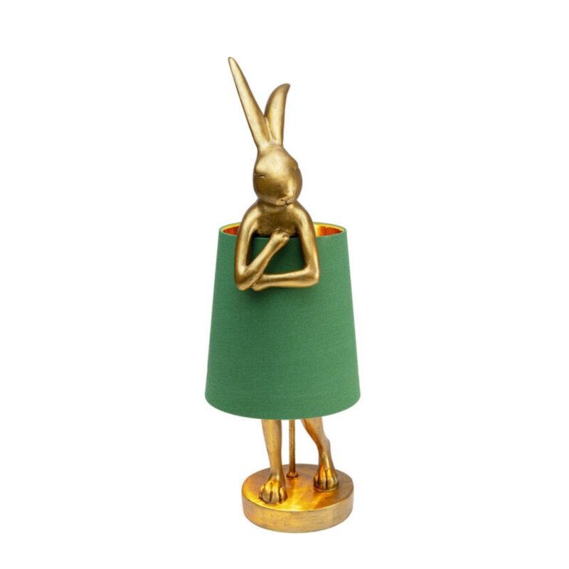 KARE Table Lamp Animal Rabbit Gold/Green 68cm