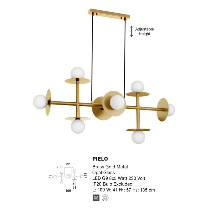 Pendant Lamp Pielo Brass Gold