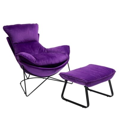 KARE Armchair with Stool Snuggle Purple (2_part)