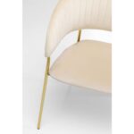 Kare Chair With Armrest Belle Velvet Cream (2 Set) (11)