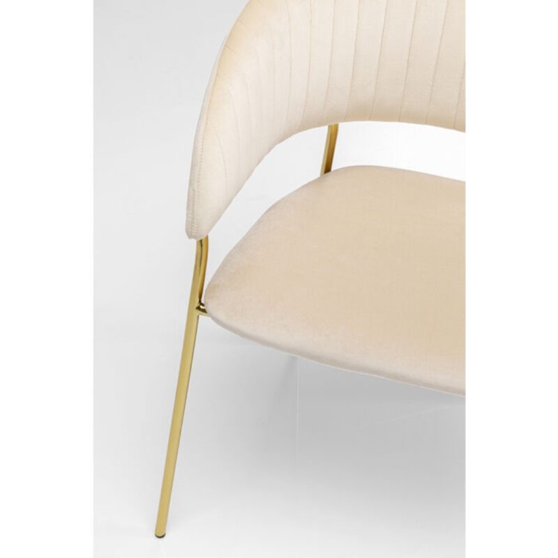 Kare Chair With Armrest Belle Velvet Cream (2 Set) (11)