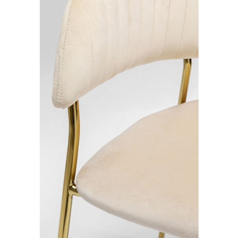 Kare Chair With Armrest Belle Velvet Cream (2 Set) (13)
