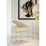 Kare Chair With Armrest Belle Velvet Cream (2 Set) (4)