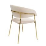 Kare Chair With Armrest Belle Velvet Cream (2 Set) (8)