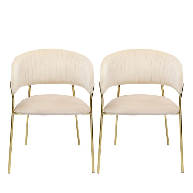 KARE Chair with Armrest Belle Velvet Cream (2_Set)