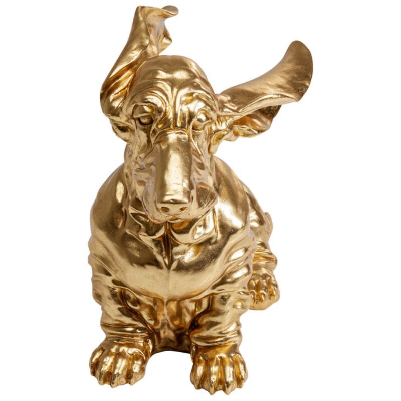 KARE Deco Figurine Coiffed Dog Gold 52cm (1)