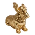 KARE Deco Figurine Coiffed Dog Gold 52cm (2)