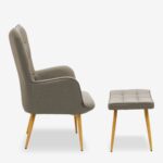 Armchair lucy beige with stool (3)