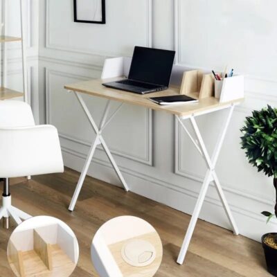 Desk Zervan Natural White 90x50x85cm (2)