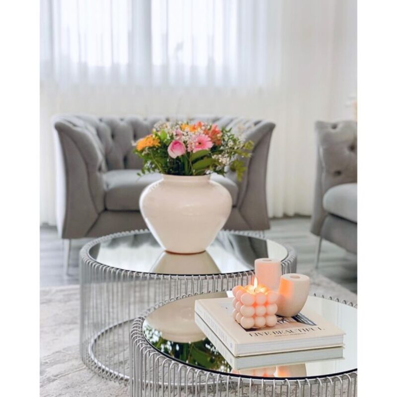 Kare Coffee Table Wire Silver (2 Set) (4)