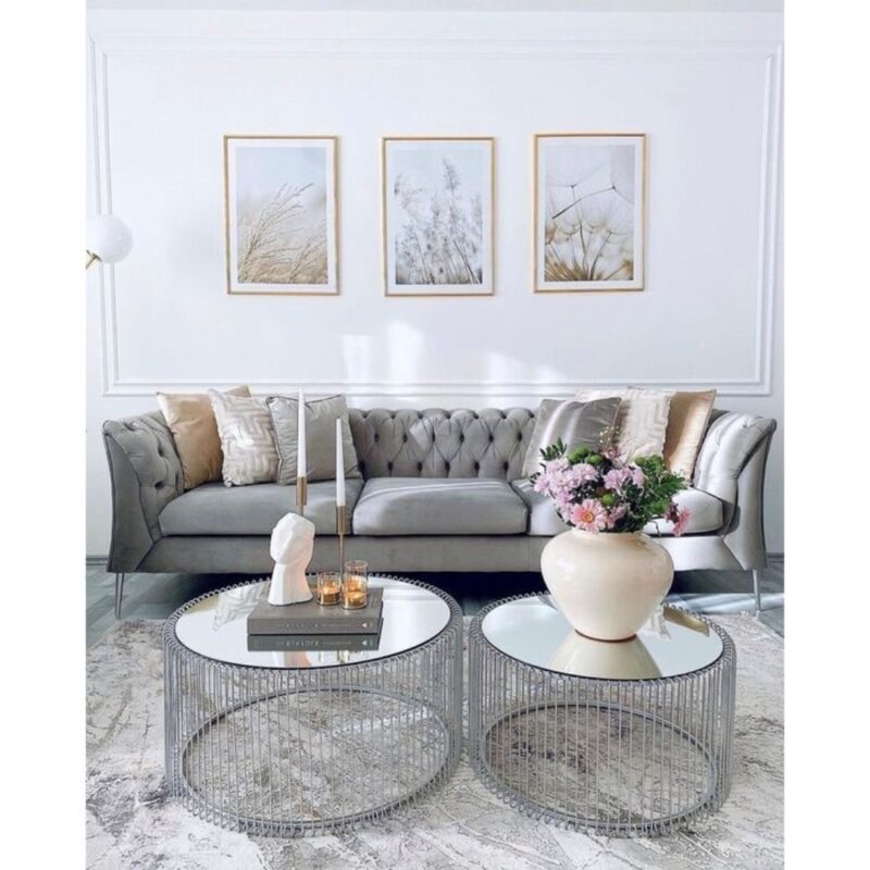 Kare Coffee Table Wire Silver (2 Set) (5)