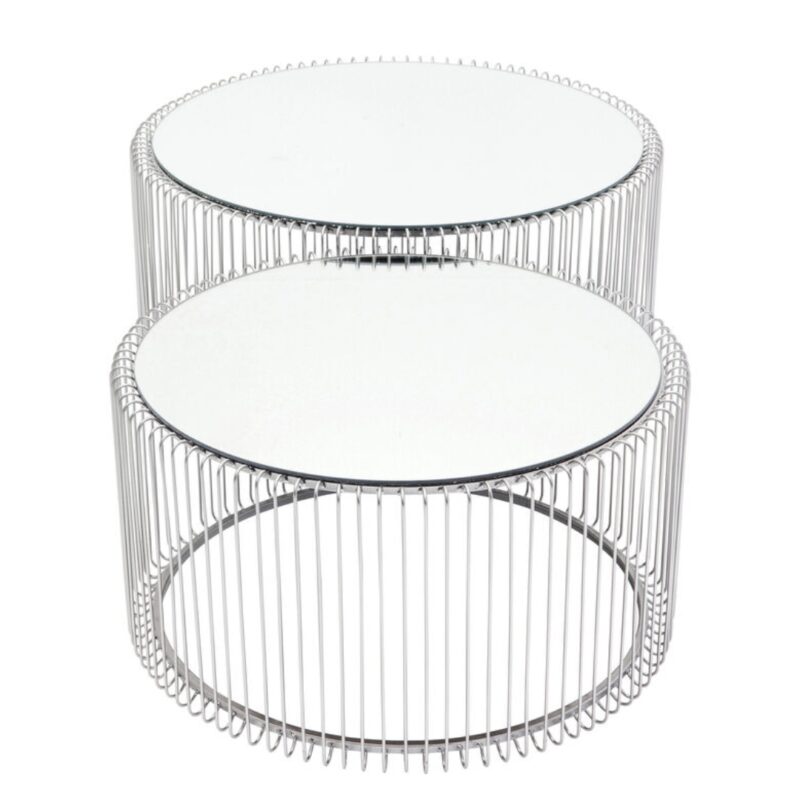 Kare Coffee Table Wire Silver (2 Set) (9)