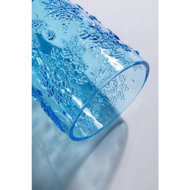 Kare Water Glass Ice Flowers Blue (2)