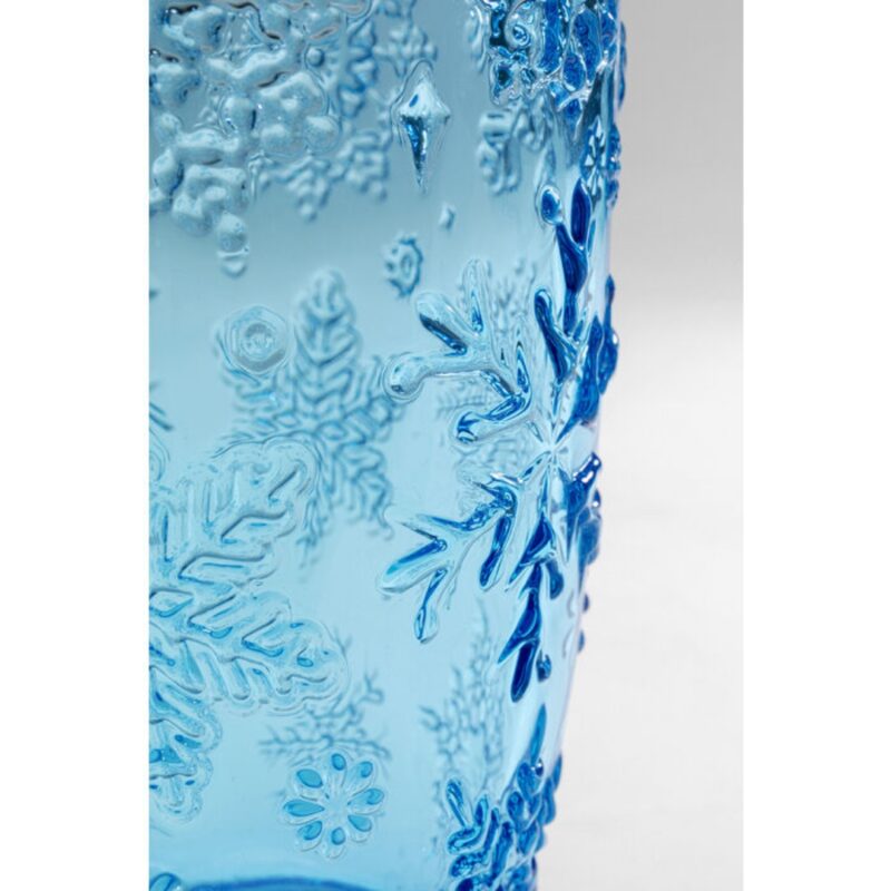 Kare Water Glass Ice Flowers Blue (4)