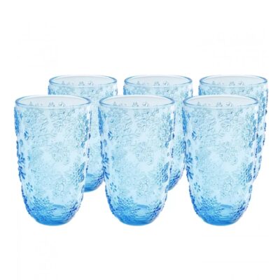 Kare Water Glass Ice Flowers Blue (5)