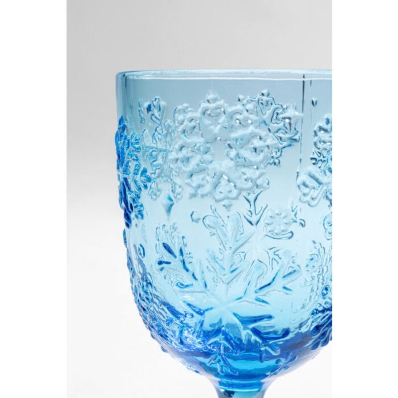 Kare Wine Glass Ice Flowers Blue (2)