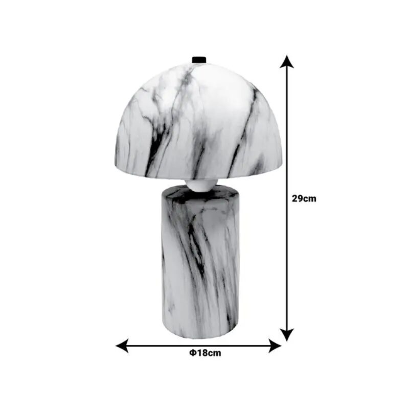 Table Lamp Euphore E27 White Marble Ceramic ∅18x29cm (2)