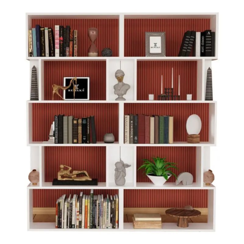 Bookcase Booky White 120x20x175cm (2)