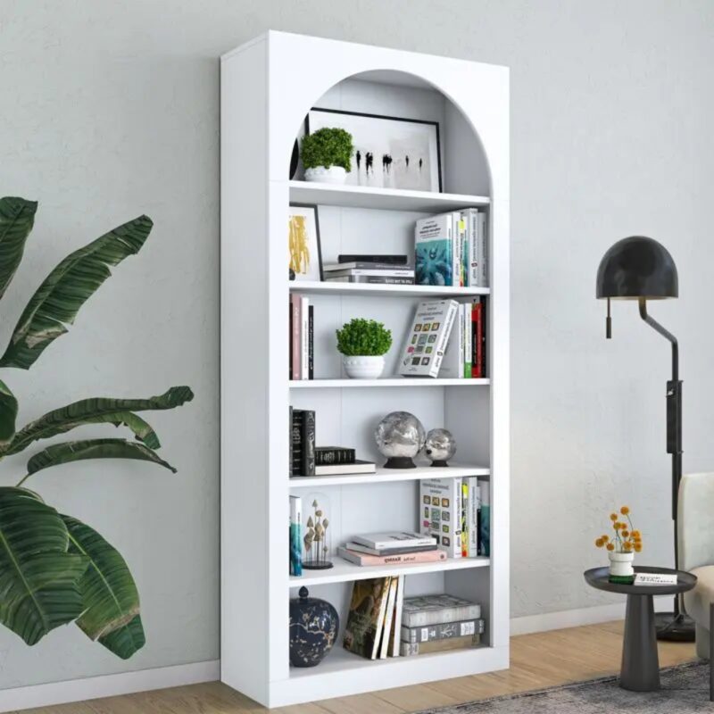 Bookcase Zoi White 80x31.5x180cm (2)