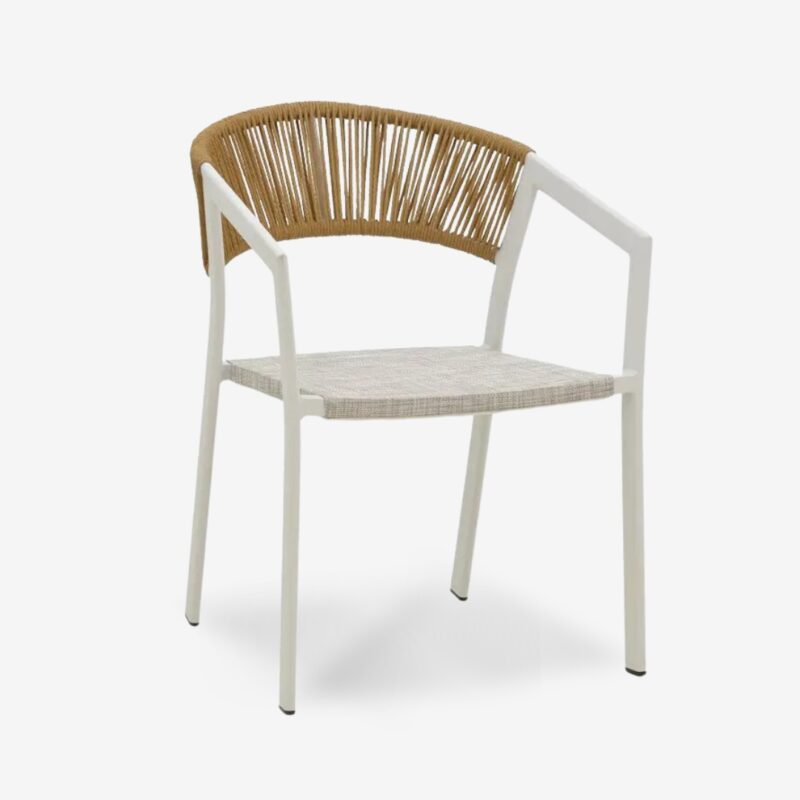 Chair Glist Rattan White 56x62x77cm
