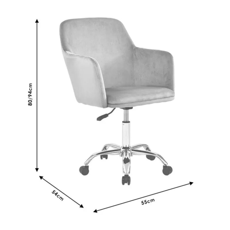 Office Chair Xever Pink Velvet 55х54х80 94cm (10)
