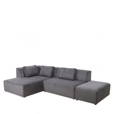 Corner sofa infinity ottoman gray left