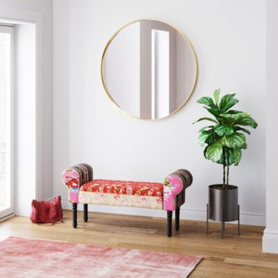 Kare Bench Wing Patchwork Red (2)