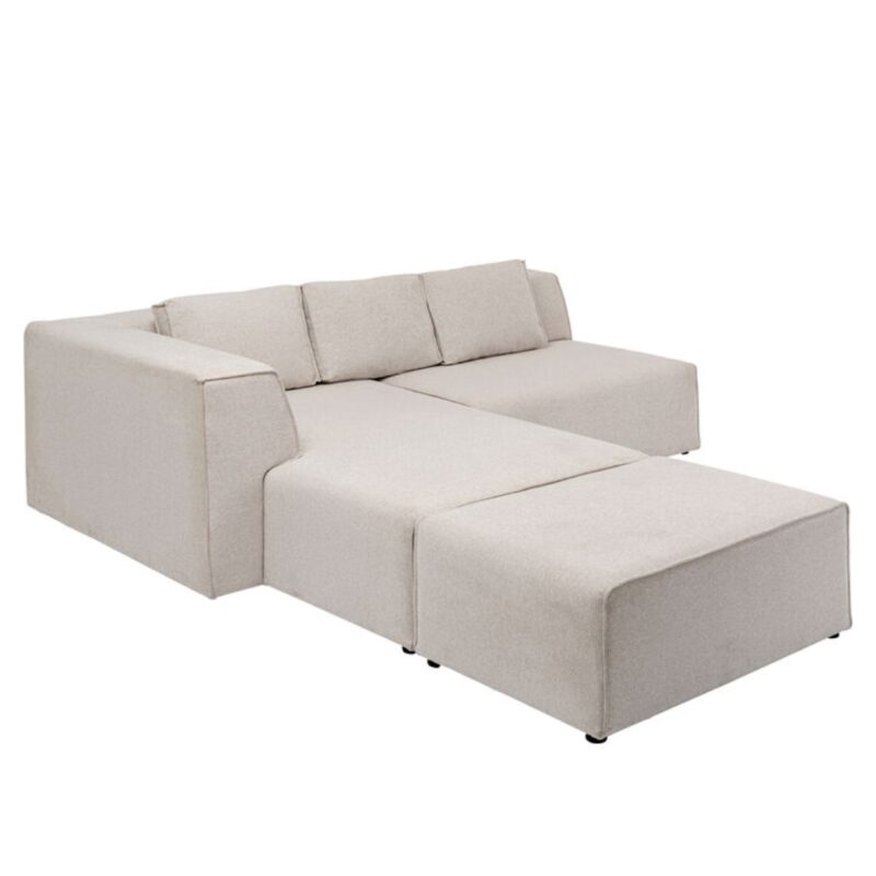 Kare Corner Sofa Infinity Ottoman Cream Left (11)