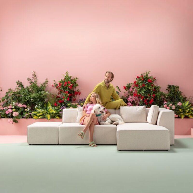Kare Corner Sofa Infinity Ottoman Cream Left (3)