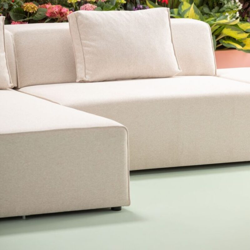 Kare Corner Sofa Infinity Ottoman Cream Left (4)