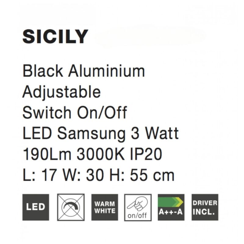 Led Table Lamp Sicily Black (1)