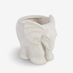 Pot Holder Elephant White Clay