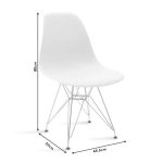 Chair Adelline White Stainless Steel Leg 46x55x81cm (8)