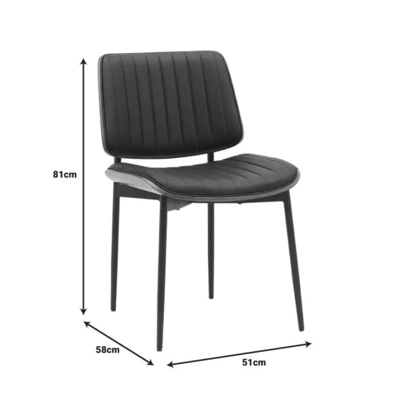 Chair Katrin Walnut Black 51x58x81cm (6)
