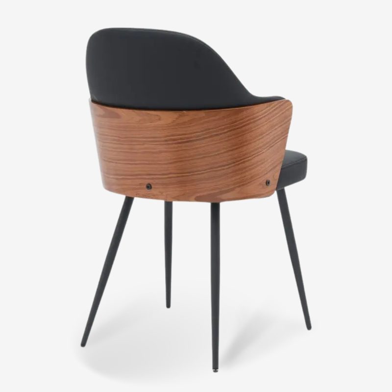 Chair Marcos Wood Metal Black 58x58x91cm (2)