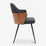 Chair Marcos Wood Metal Black 58x58x91cm (3)