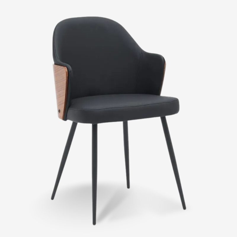 Chair Marcos Wood Metal Black 58x58x91cm