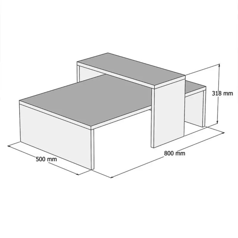 Coffee Table Glow Anthracite Oak 80x50x32cm (4)