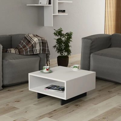 Coffee Table Hellen White Anthracite 60x60x32cm (2)
