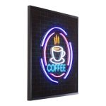 Kare Glass Foto Kafe Led 80x80cm