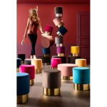 Kare Stool Cherry Dark Green Brass Ø35cm (4)