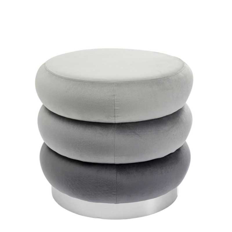 Kare Stool Sandwich Grey Ø45cm
