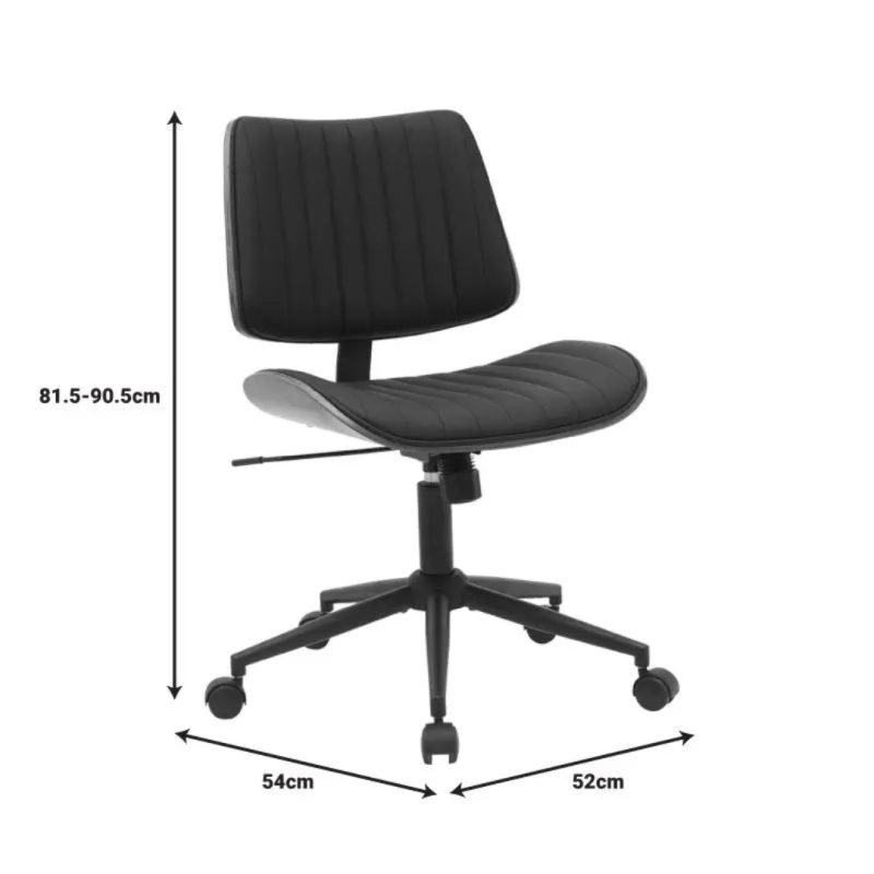 Office Chair Katrin Walnut Black 52x54x90.5cm (6)