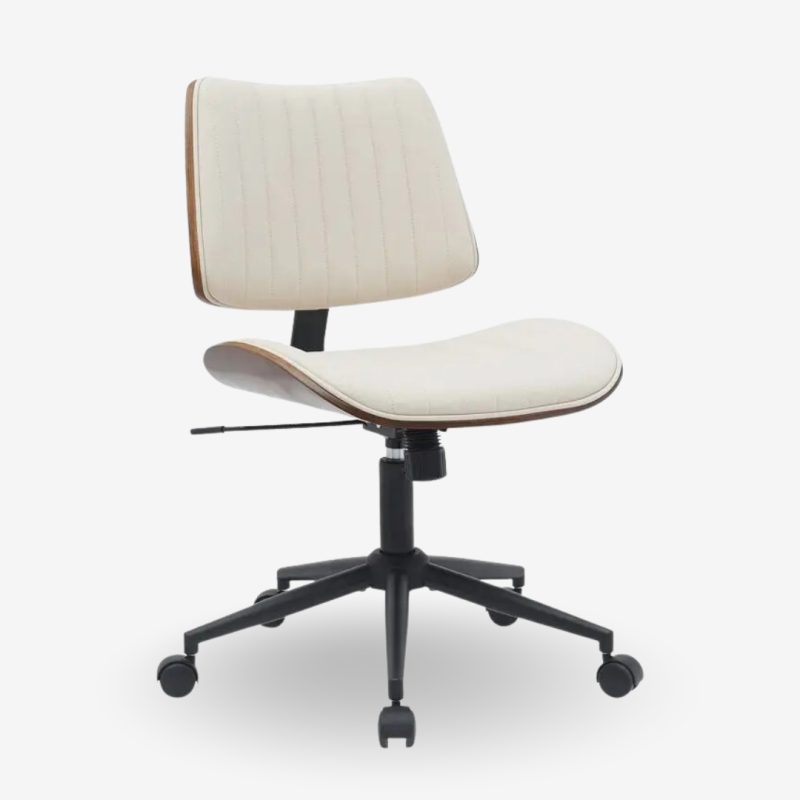 Office Chair Walnut White 52x54x90.5cm