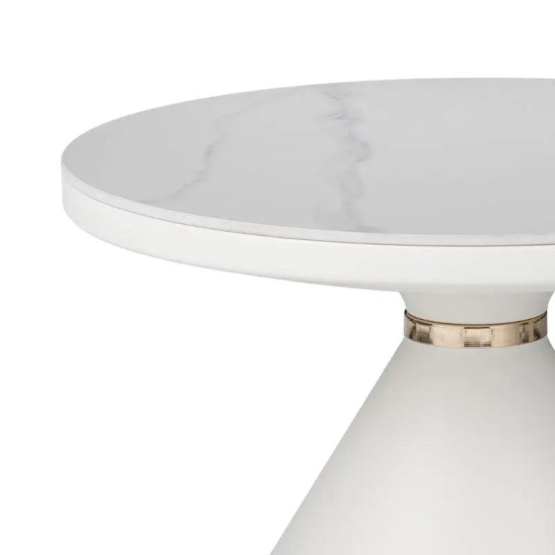 Side Table Cool White Marble Metal Ø70x40cm (2)