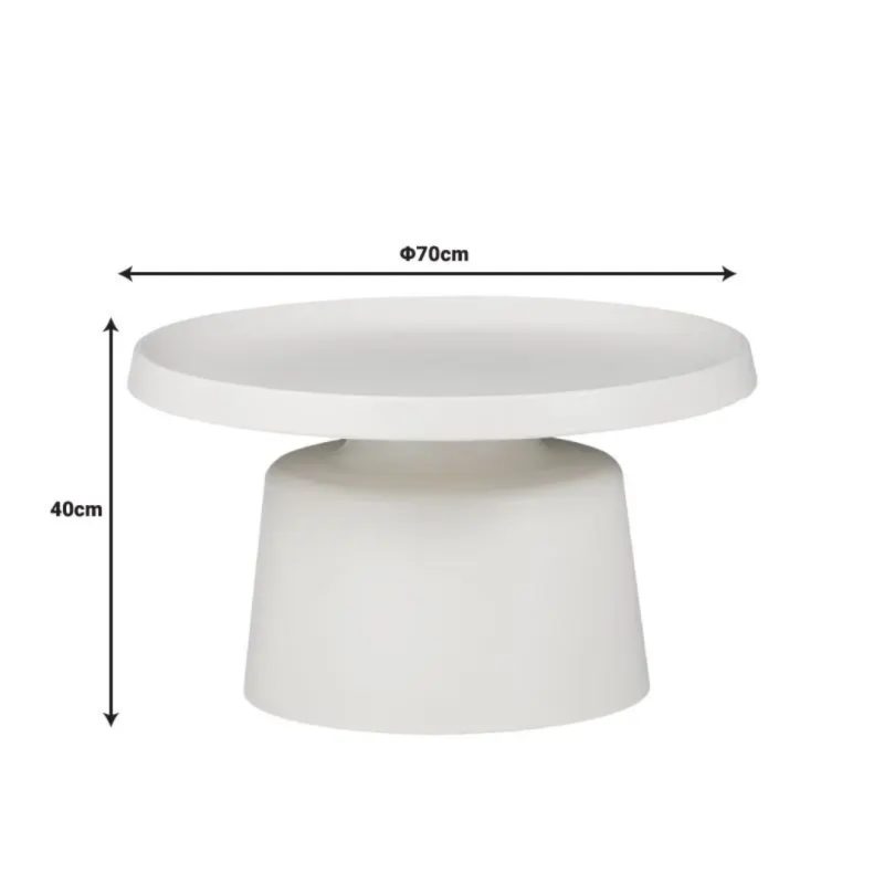 Side Table Genova White Metal Ø70x40cm (4)