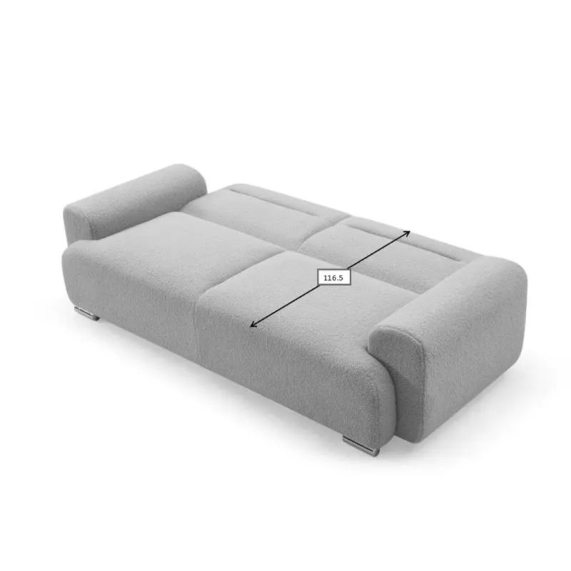Sofa Bed Harmony Pink Bouclé 223.5x92x81cm (4)