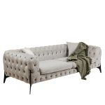 Kare Sofa Bellissima 3 Seater Velvet Taupe 240cm