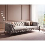 Kare Sofa Bellissima 3 Seater Velvet Taupe 240cm (2)