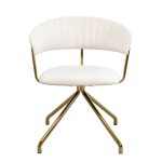 Kare Swivel Chair Belle Velvet Cream